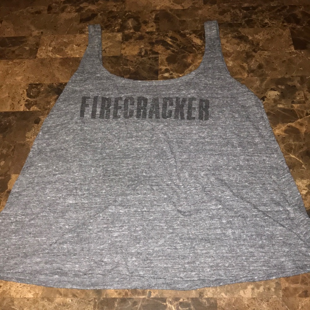 Dark gray firecracker tank top